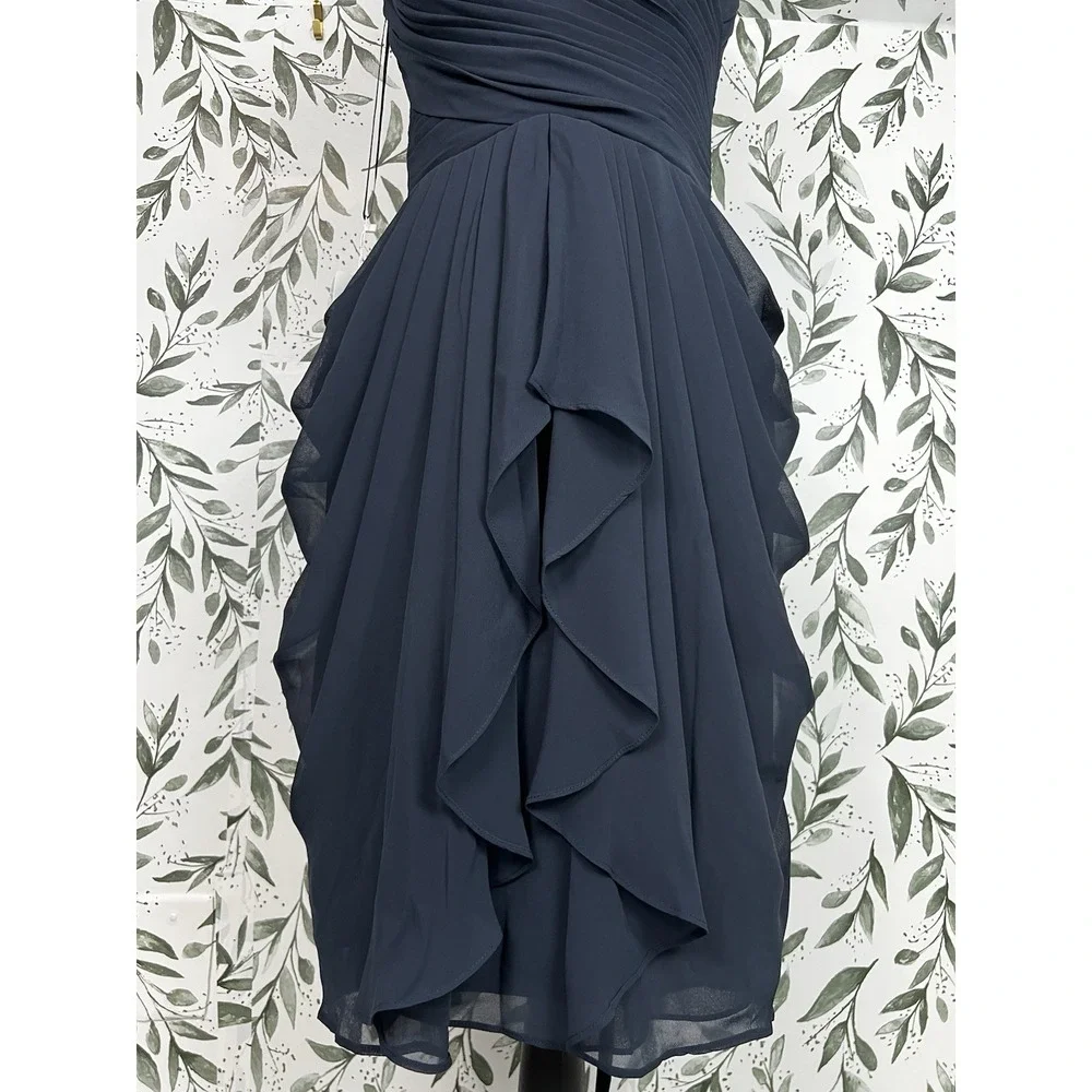 Dark Blue Sz S Corset Dress Bridesmaid Prom Party Cocktail NWT #9/B Wedding - Picture 2 of 12